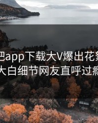 刚刚杏吧app下载大V爆出花絮，真相大白细节网友直呼过瘾